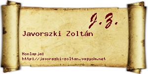 Javorszki Zoltán névjegykártya