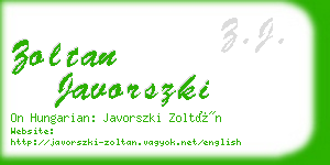 zoltan javorszki business card
